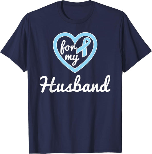 Prostate Cancer Shirts For Husband Ribbon Awareness Shirts T-Shirt - T-Shirt | Navy