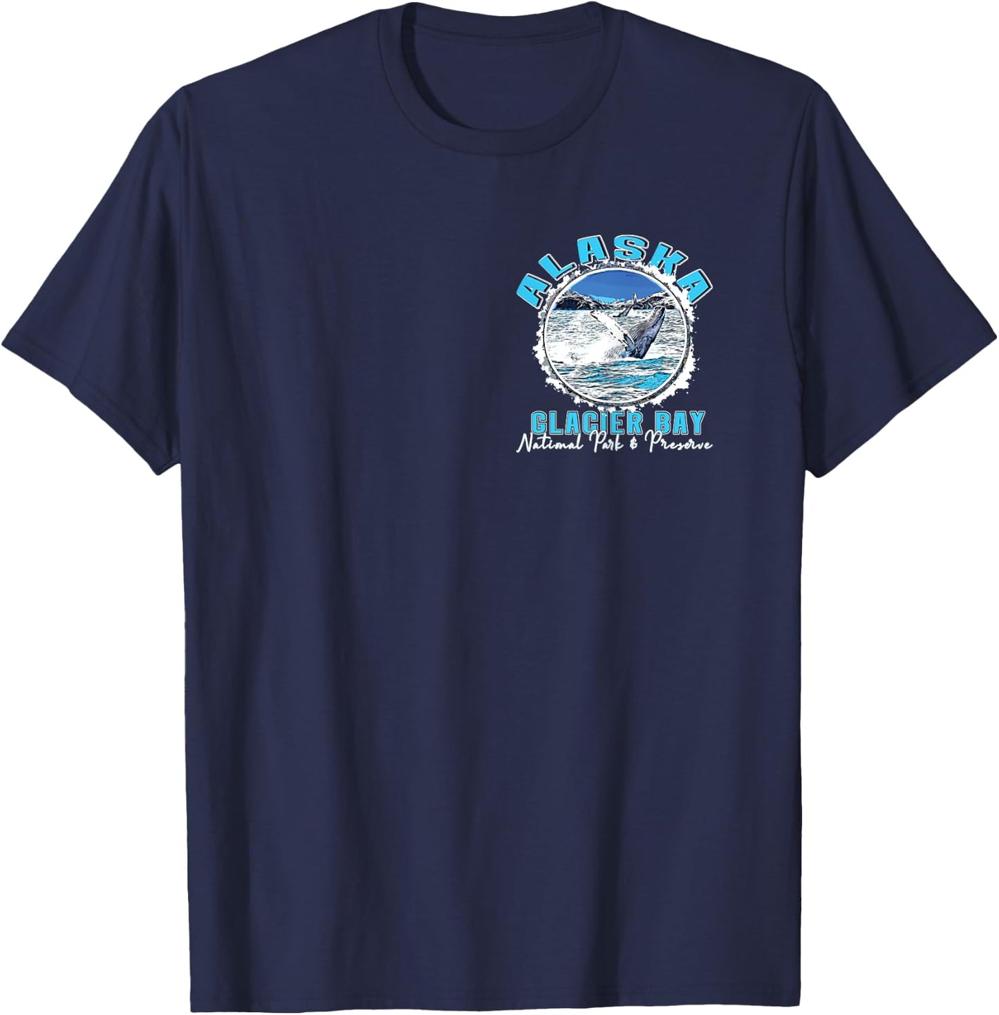 Glacier Bay National Park Preserve Alaska 2 sided Souvenir T-Shirt - T-Shirt | Navy