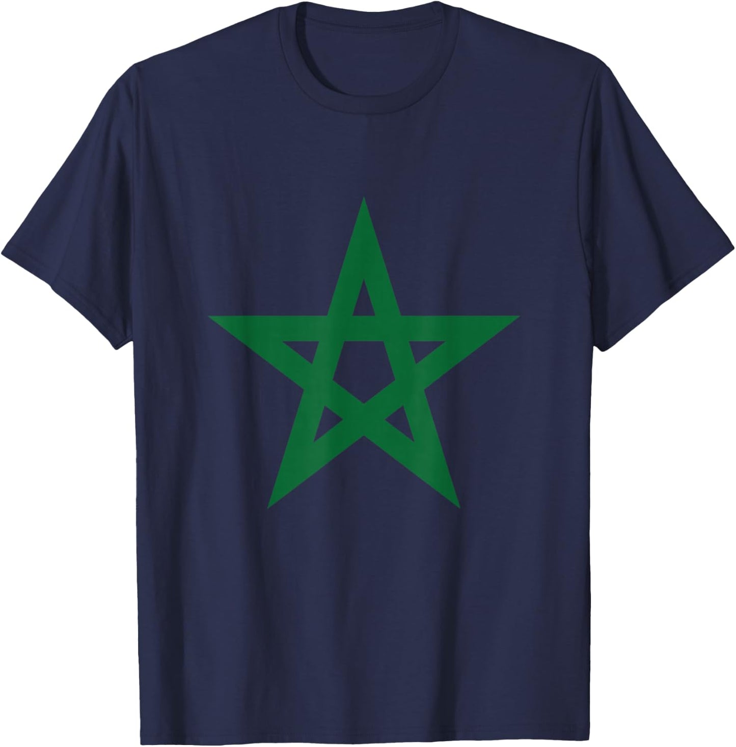 Morocco Moroccan Star Flag Football Jersey T-Shirt - T-Shirt | Navy