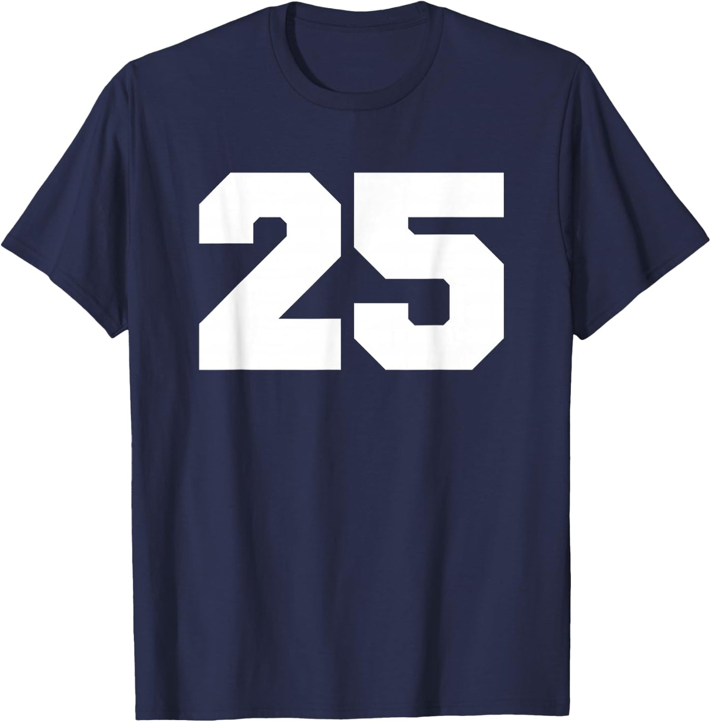 Number 25 Sports Jersey Player #25 Fan FRONT Print Varsity T-Shirt - T-Shirt | Navy
