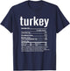Funny Family Thanksgiving Nutritional Facts Labels Brown Adult Thanksgiving Christmas Turkey Nutritional Facts T-Shirt - T-Shirt | Navy