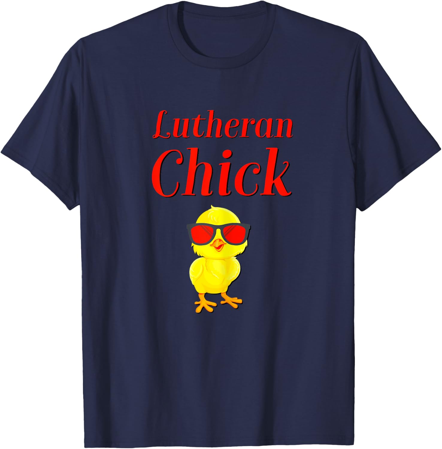 Lutheran Chick Martin Luther Rose Protestant Reformation T-Shirt - T-Shirt | Navy