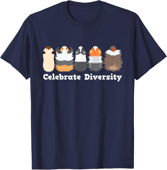 Celebrate Diversity Guinea Pig T-Shirt - T-Shirt | Navy