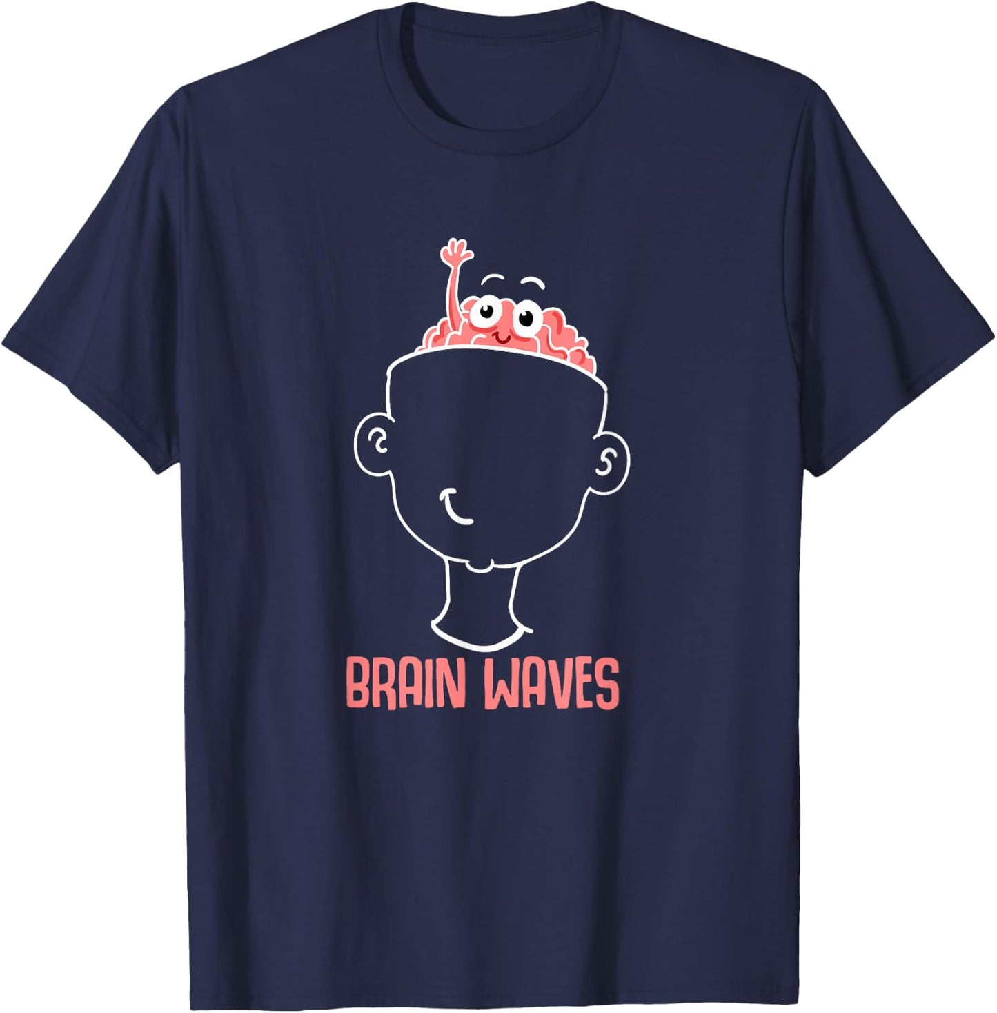 Brain Waves - Funny Neuroscience Pun T-Shirt - T-Shirt | Navy