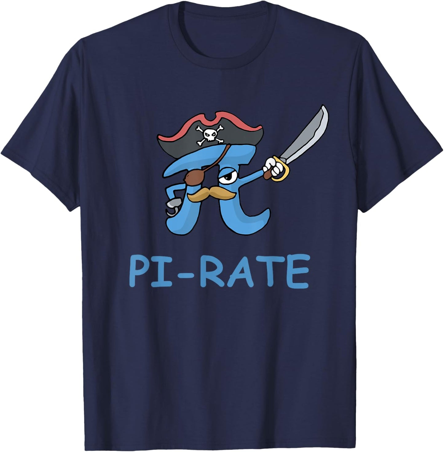 Pi Rate Funny Pi Pirate T-Shirt - T-Shirt | Navy