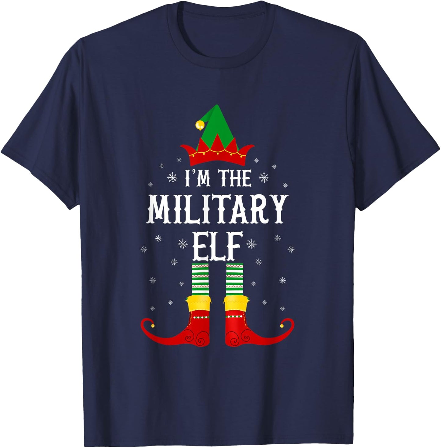 I'm the Military Elf Family Group Christmas T-Shirt - T-Shirt | Navy