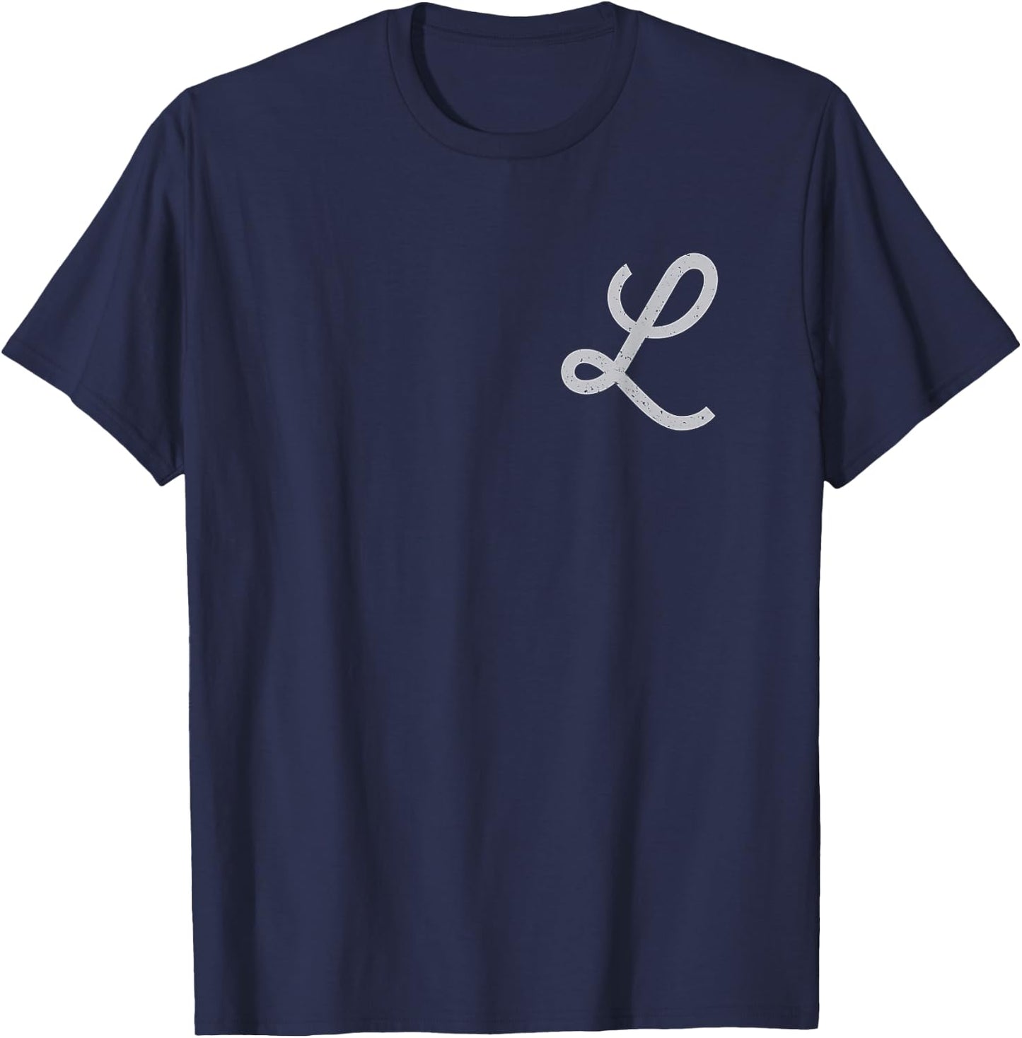 Vintage Distressed Letter L | Initial | Monogram T-Shirt - T-Shirt | Navy