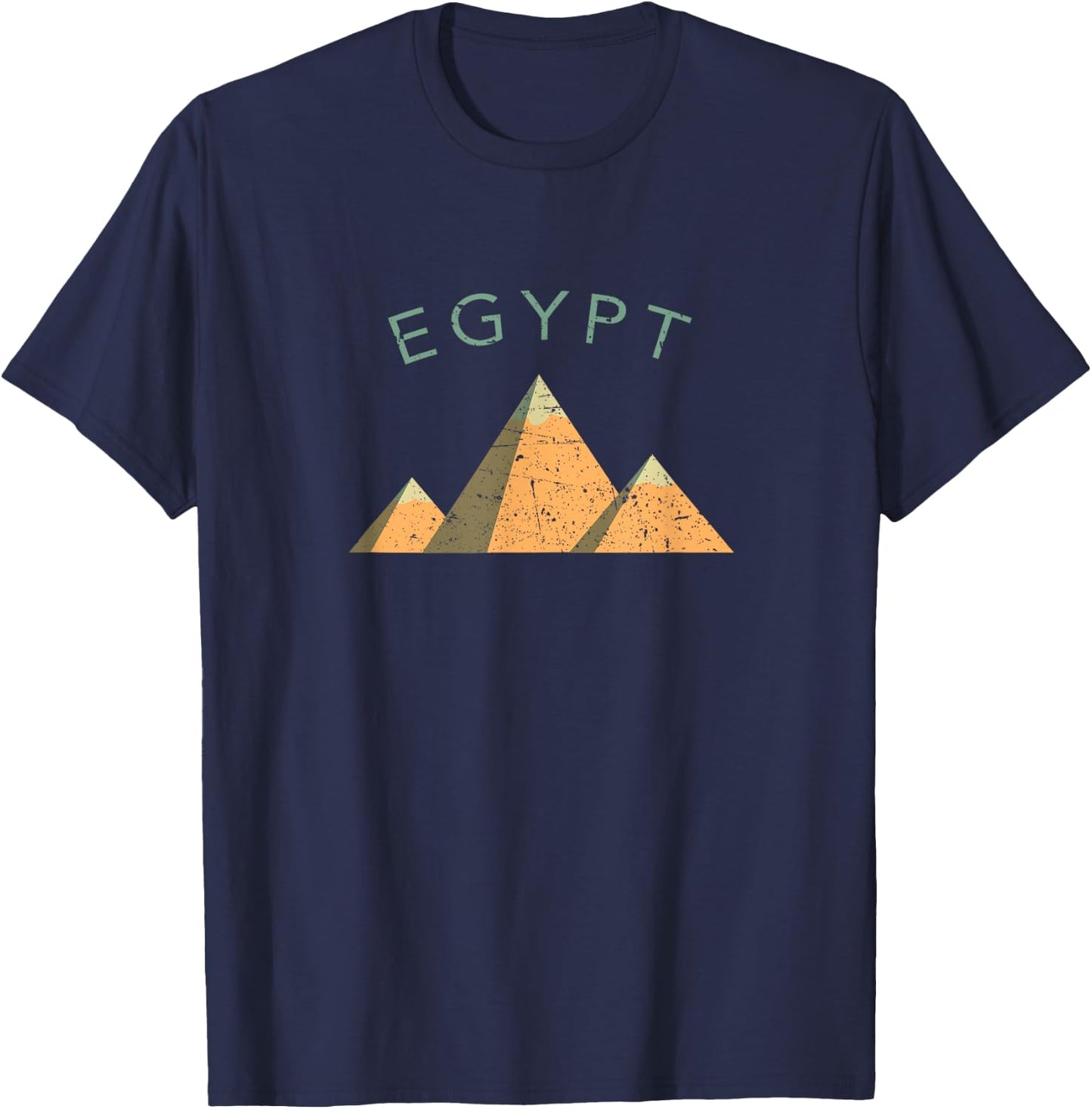 Egypt Pyramids Giza Cairo Distressed Style T-Shirt - T-Shirt | Navy