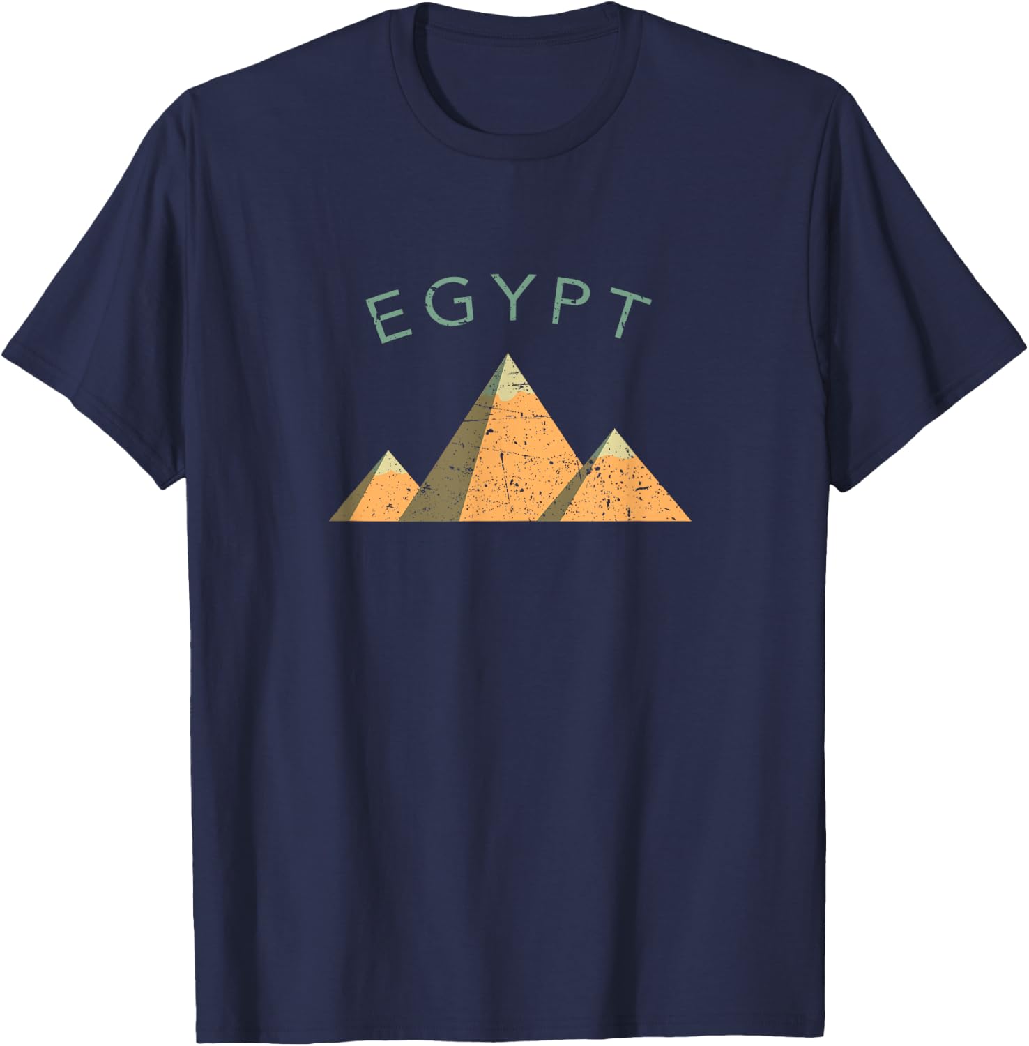 Egypt Pyramids Giza Cairo Distressed Style T-Shirt - T-Shirt | Navy