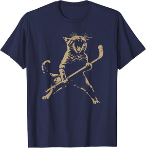 Cat playing ice hockey Women T-Shirt - T-Shirt | Navy