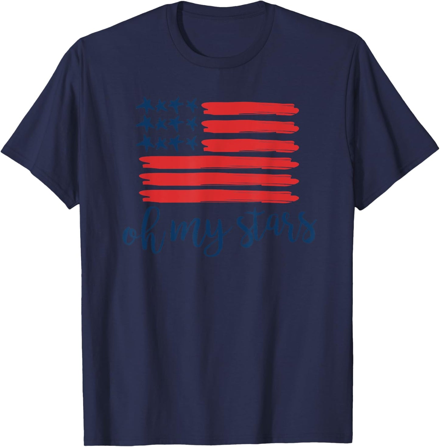 OH MY STARS American Flag T Shirt 4th of July Women Men T-Shirt - T-Shirt | Navy