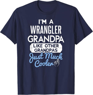 Cool Wrangler Grandpa Fathers Day Gift T-Shirt - T-Shirt | Navy