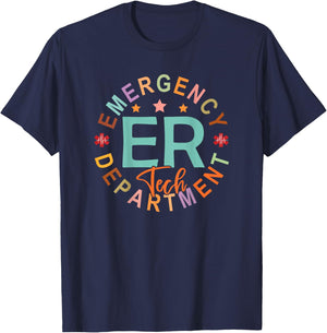 Emergency Department Tech Emergency Room Tech Back Of T-Shirt - T-Shirt | Navy