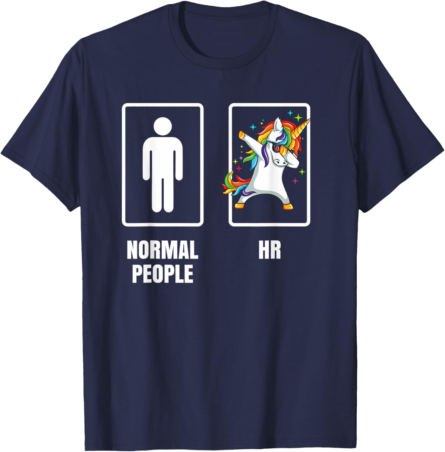 Dabbing Unicorn Boss & HR Human Resource Manager Office T-Shirt - T-Shirt | Navy