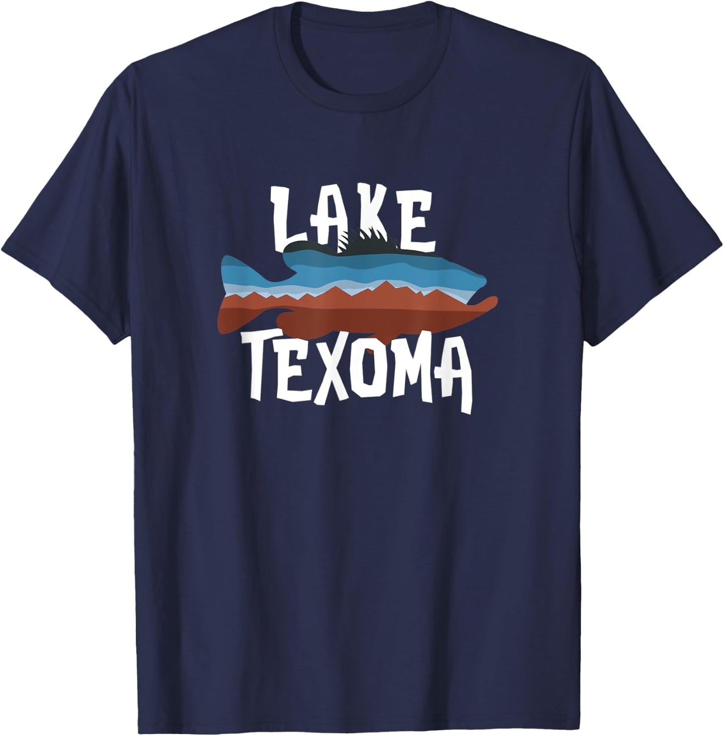 Lake Texoma Largemouth Bass T-Shirt - T-Shirt | Navy