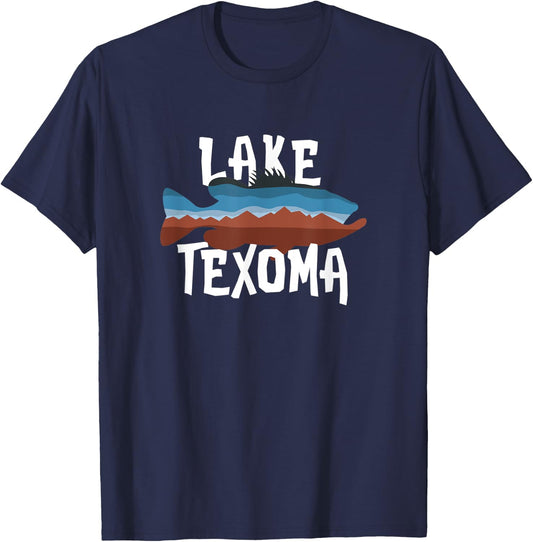 Lake Texoma Largemouth Bass T-Shirt - T-Shirt | Navy