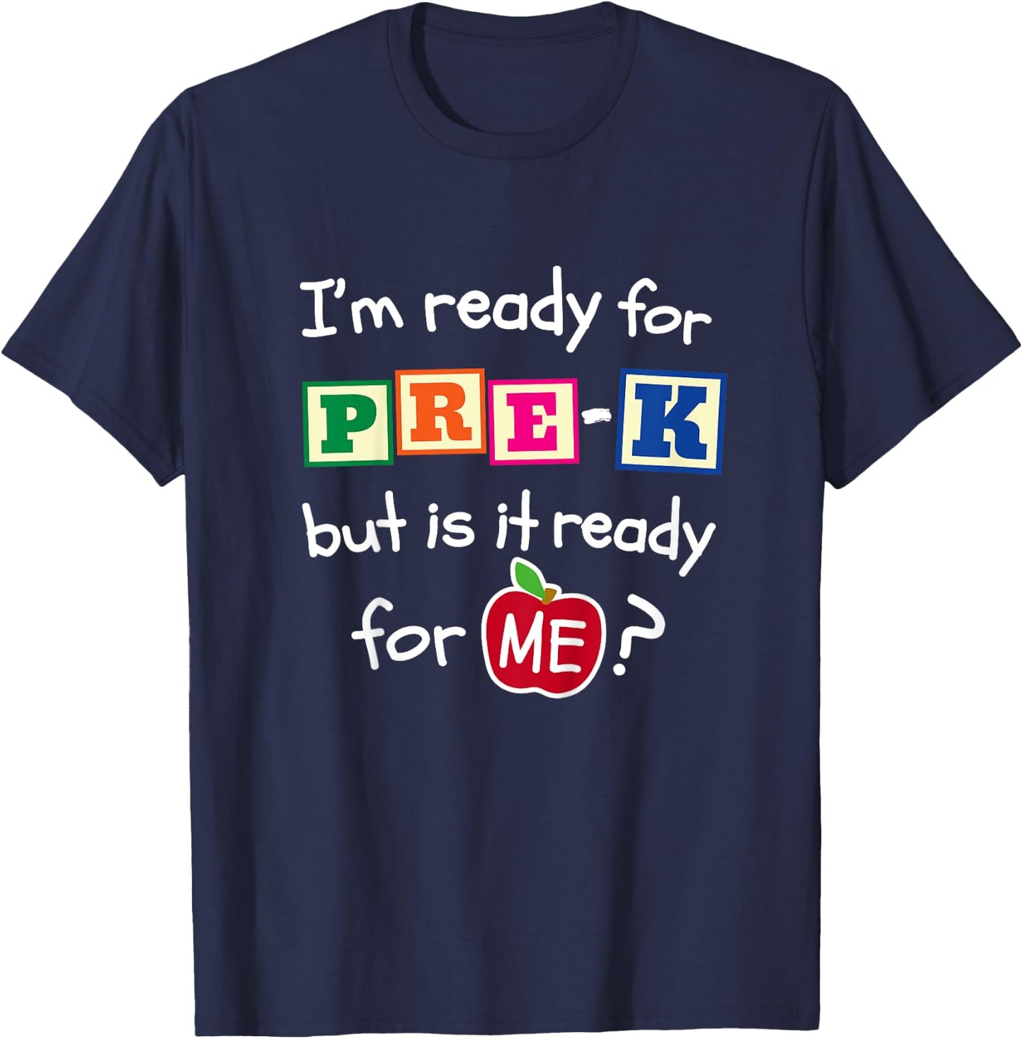 First Day of Pre-K Shirt Hello Boys Girls Back To School T-Shirt - T-Shirt | Navy