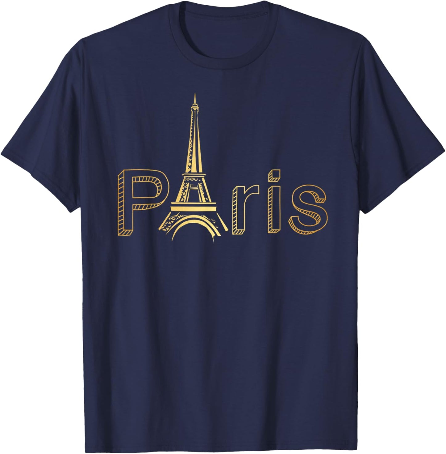 Paris Gold Tour Eiffel Funny Party Gift T-Shirt - T-Shirt | Navy