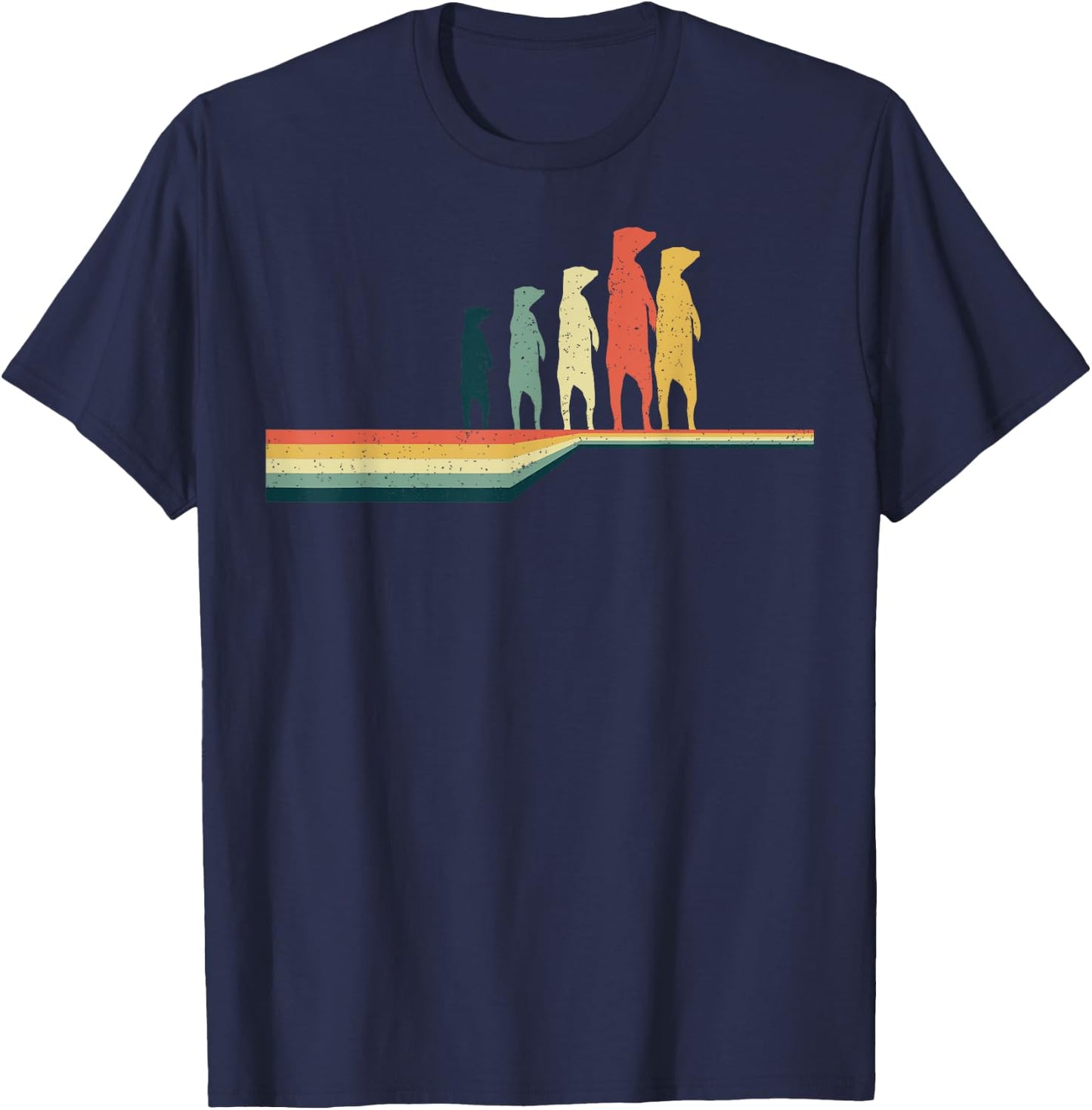 MEERKAT Vintage Retro Style Cute Pet Gifts T-Shirt - T-Shirt | Navy