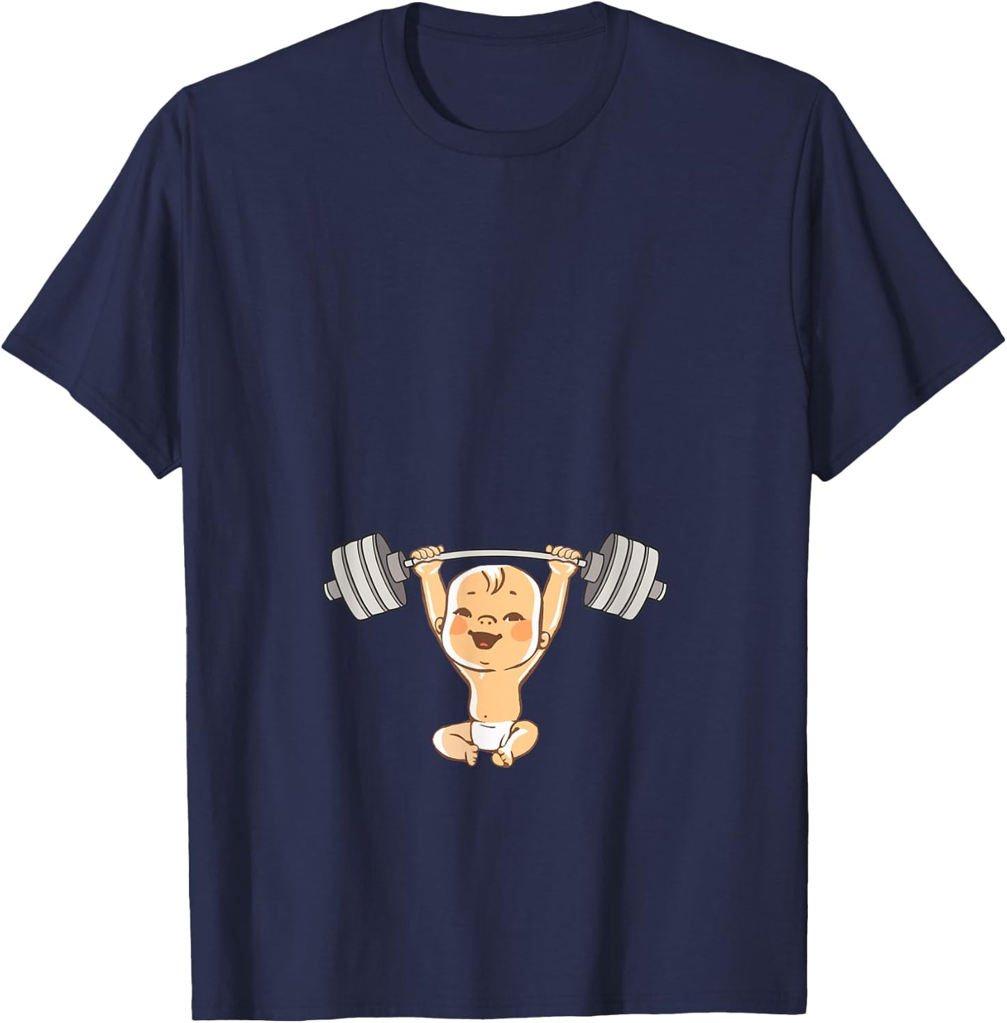 Baby Dumbbell Pregnancy Workout Shirt T-Shirt - T-Shirt | Navy