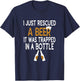 I Just Rescued A Beer Funny Beer Bottle Drinking Humor T-Shirt - T-Shirt | Navy