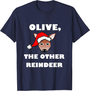 Funny All of the Other Reindeer Olive Christmas T-Shirt - T-Shirt | Navy