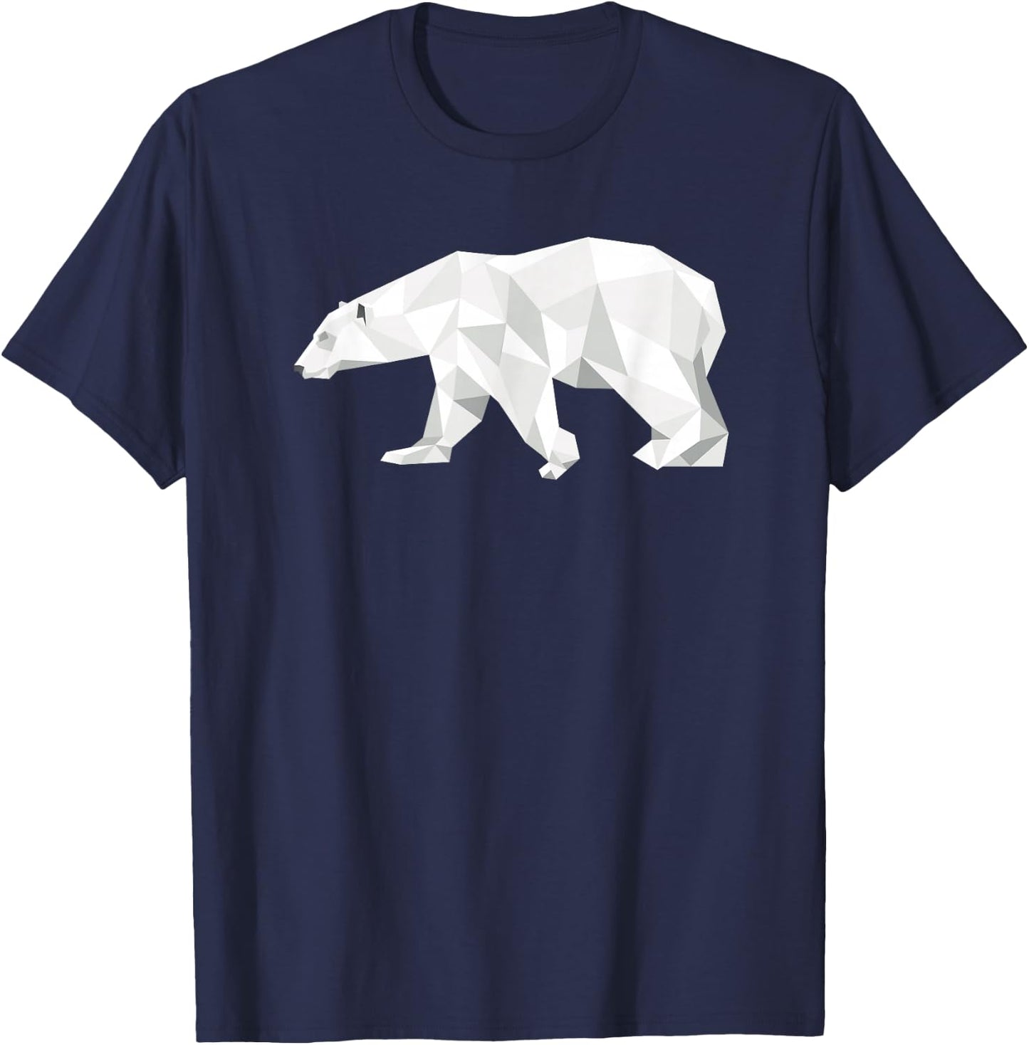 Cool Polar Bear Geometric Pattern Boho Art Christmas Animal T-Shirt - T-Shirt | Navy