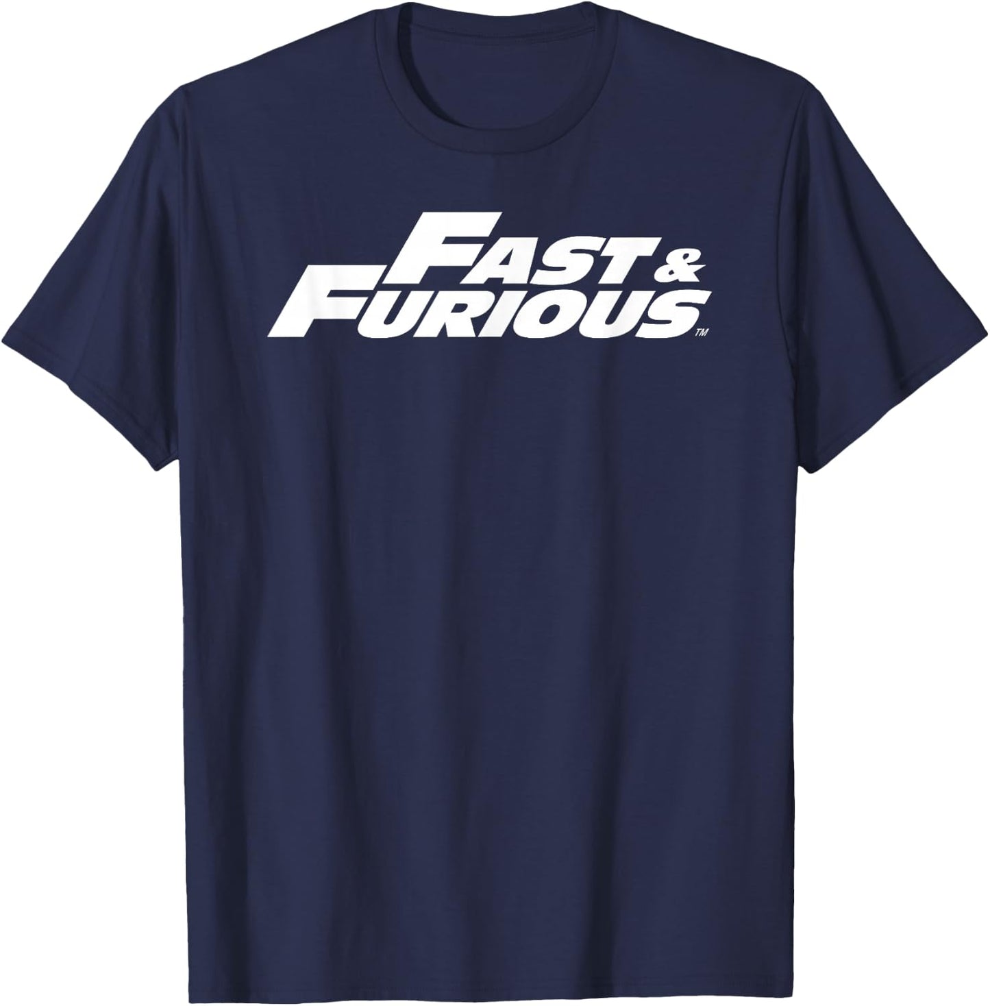 Fast & Furious Classic White Logo T-Shirt - T-Shirt | Navy