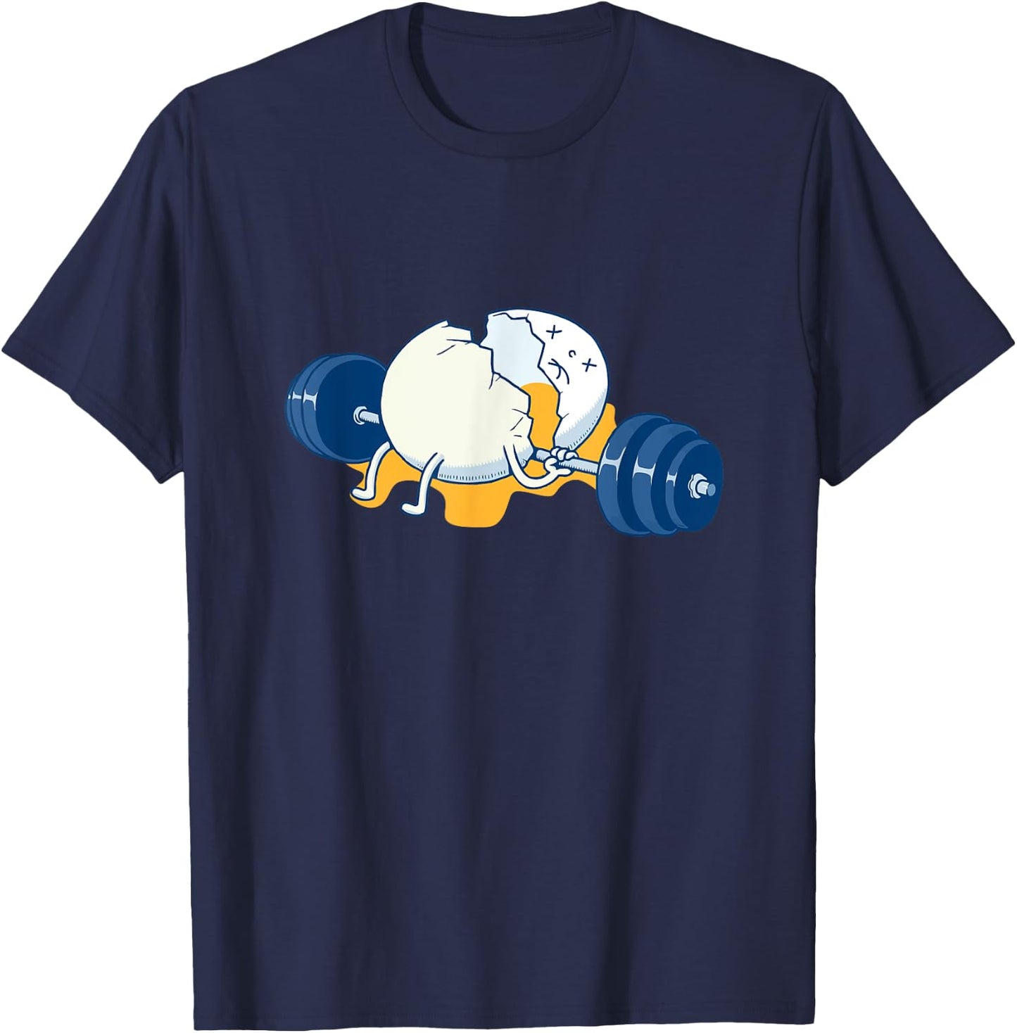 Weightlifting Accident Gym Funny Egg T-Shirt - T-Shirt | Navy