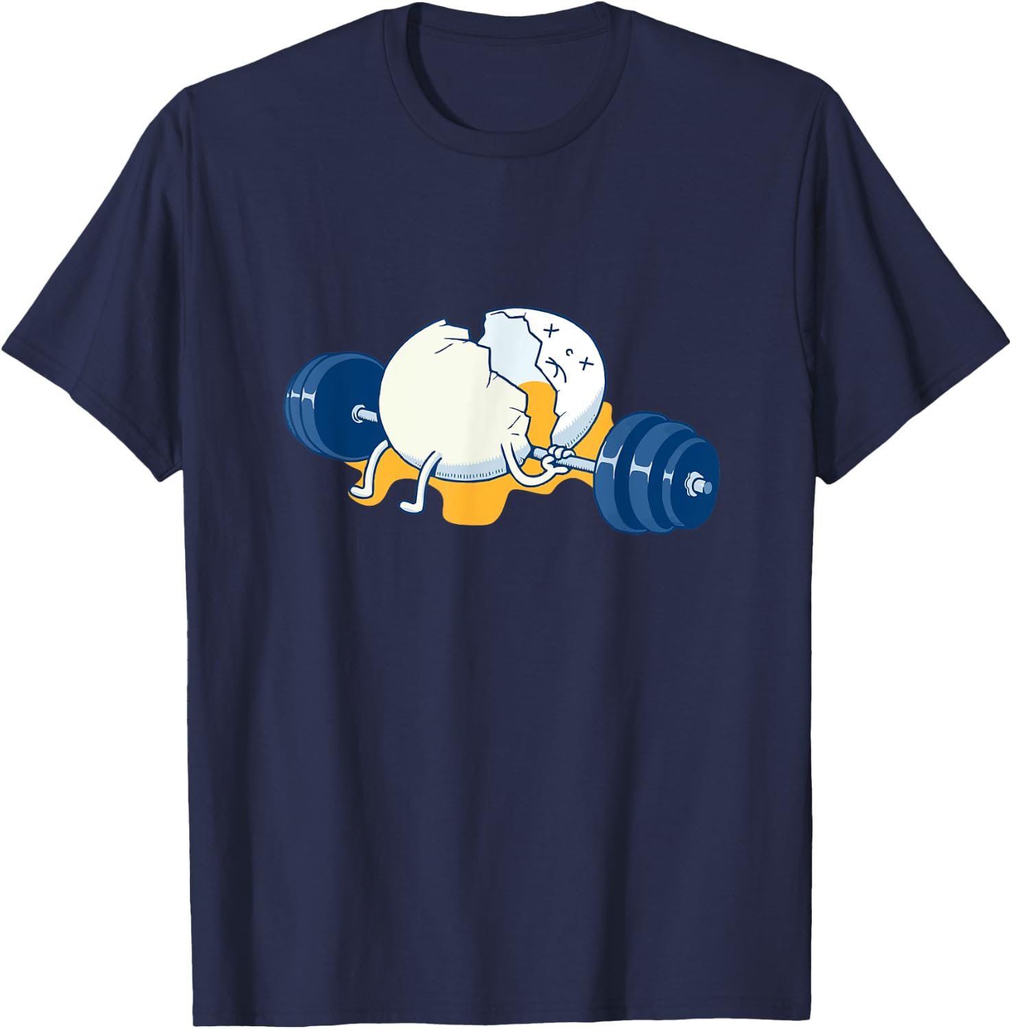Weightlifting Accident Gym Funny Egg T-Shirt - T-Shirt | Navy