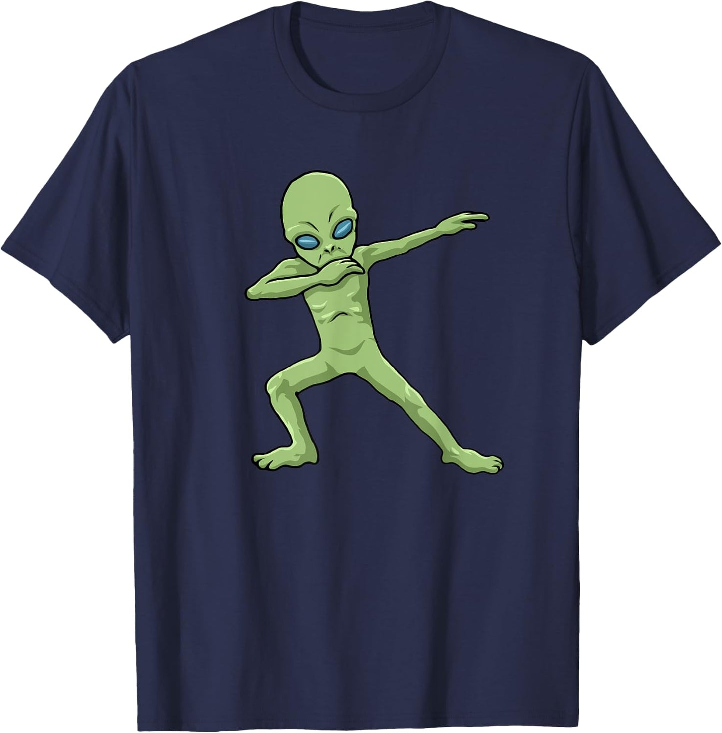 Funny Halloween Clothing Dabbing Alien - Men's Black Short Sleeve Classic Fit - Small T-Shirt - T-Shirt | Navy