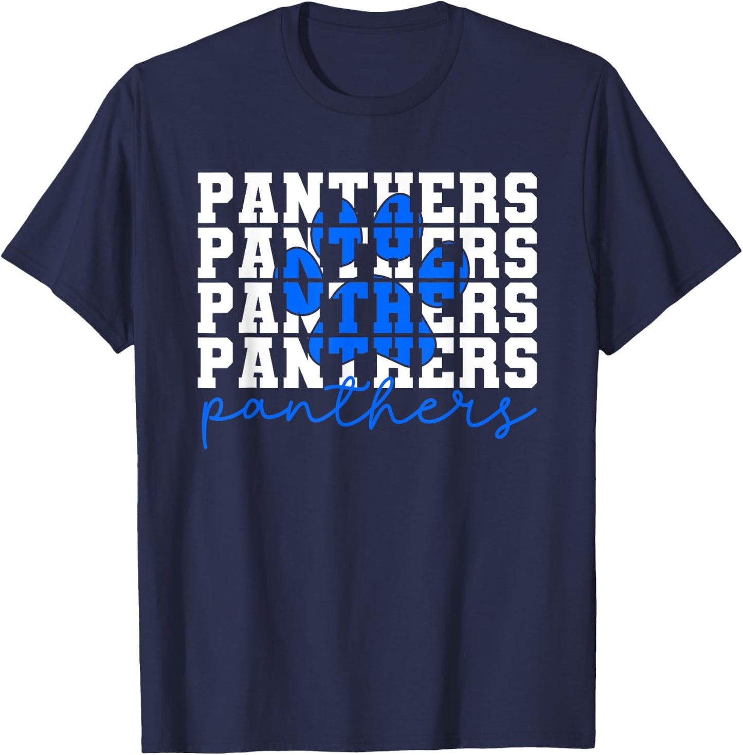 Vintage Panthers School Sports Name Spirit Go Back To School T-Shirt - T-Shirt | Navy