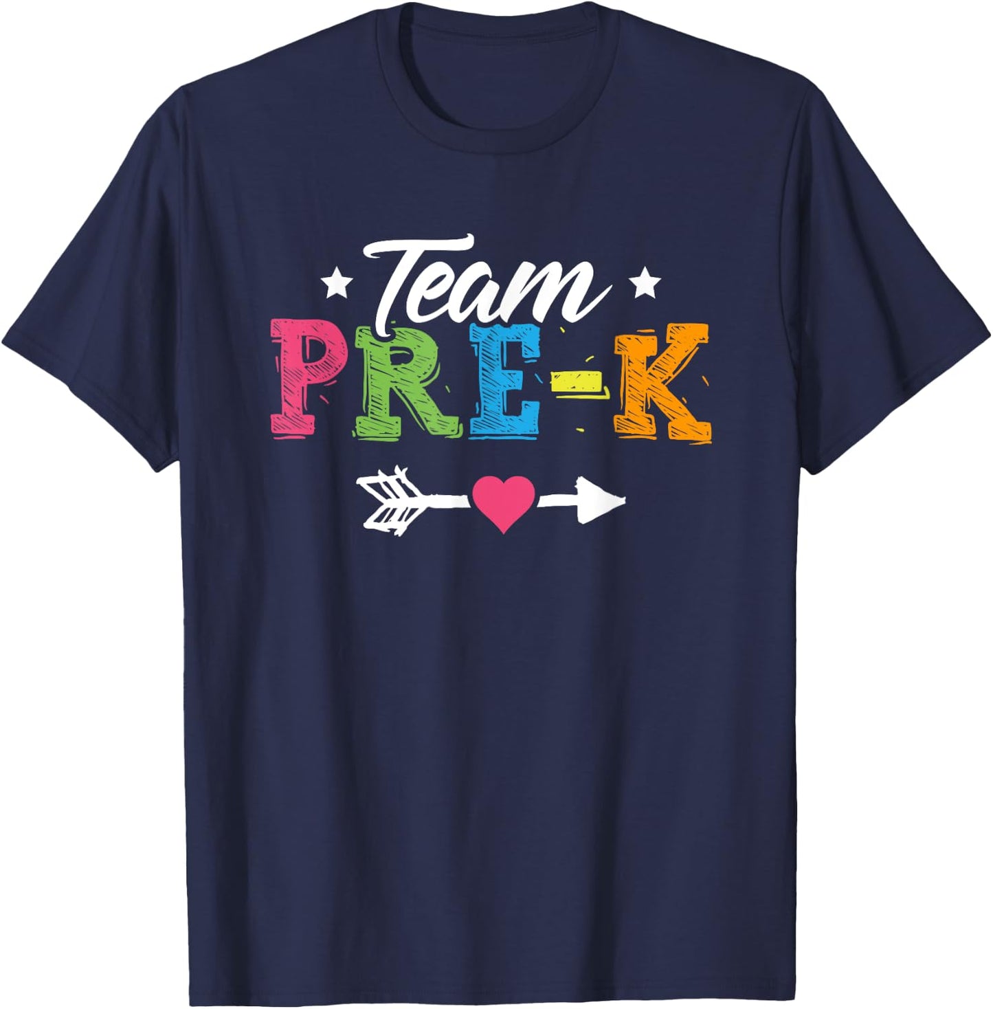 Team Pre-K Shirt PreSchool Teacher Student Back To School Women Girls Kids T-Shirt - T-Shirt | Navy