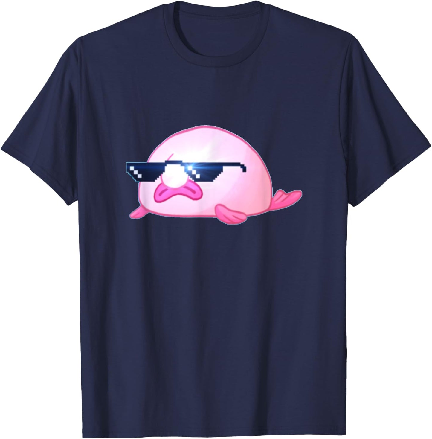 Cool Blobfish T Shirt With Sunglasses T-Shirt - T-Shirt | Navy