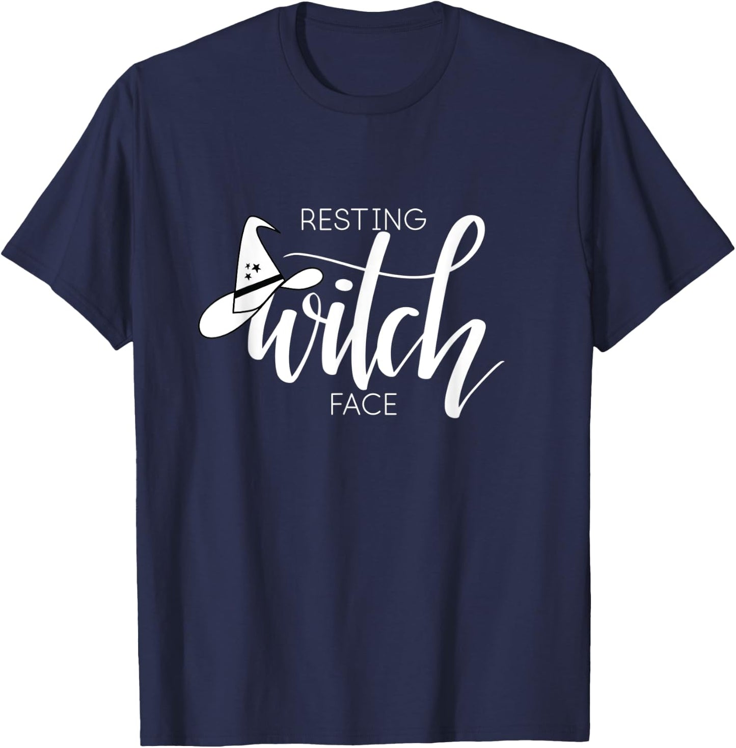 Resting WITCH Face with Witch Hat - Funny Halloween Design T-Shirt - T-Shirt | Navy