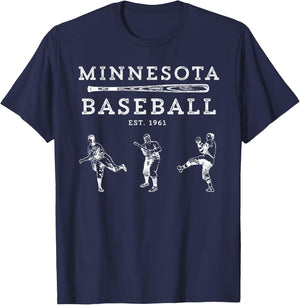 Classic Minnesota Baseball Twin Cities Fan Retro T-Shirt - T-Shirt | Navy