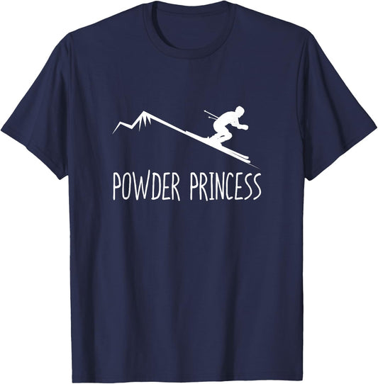 Funny Skiing Shirt Powder princess Winter Ski Gift T-Shirt - T-Shirt | Navy