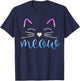 Meow Cute Cat Face Funny Quote for Cat fans T-Shirt - T-Shirt | Navy