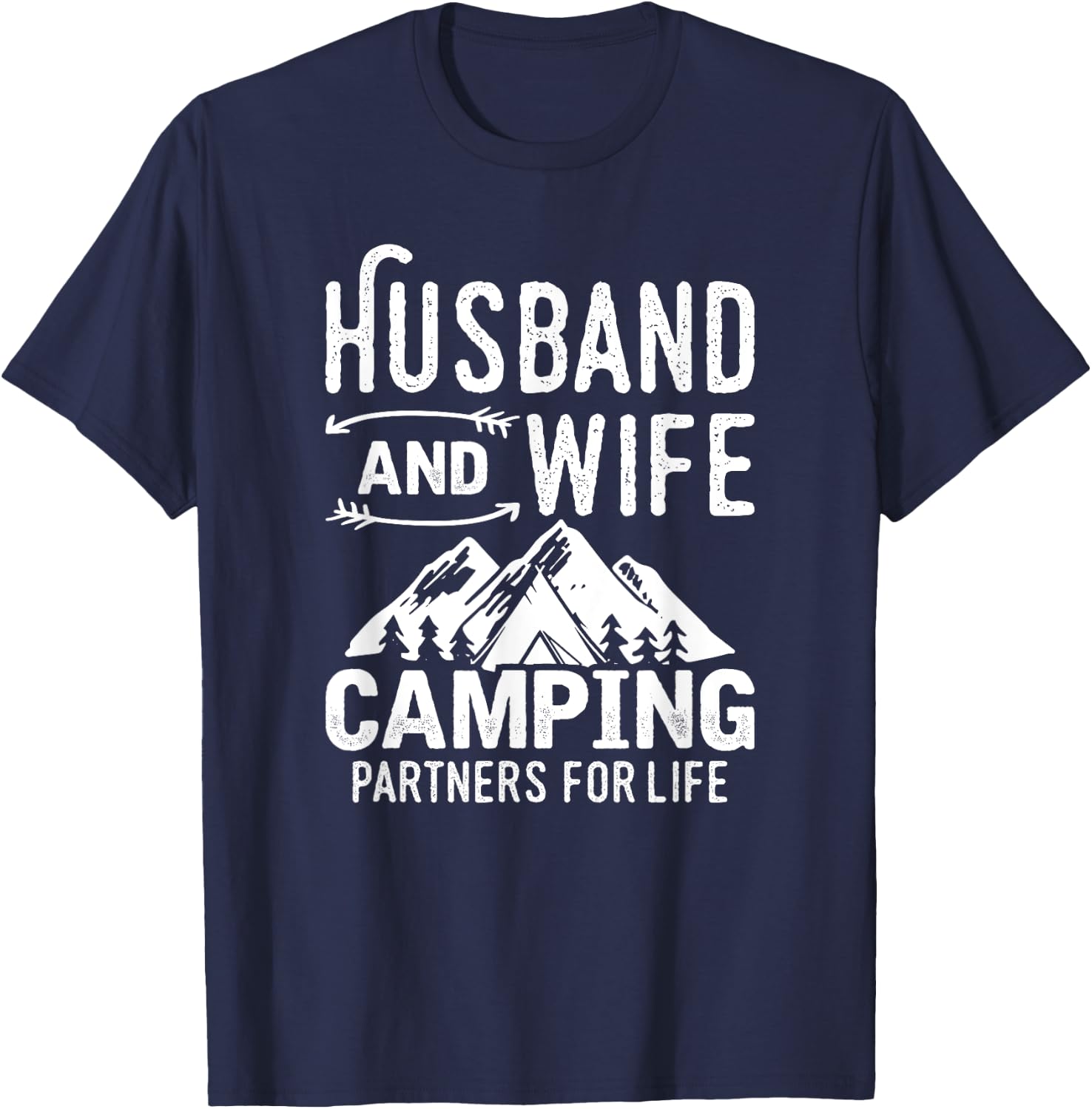 Husband And Wife Camping Partner For Life T-Shirt - T-Shirt | Navy