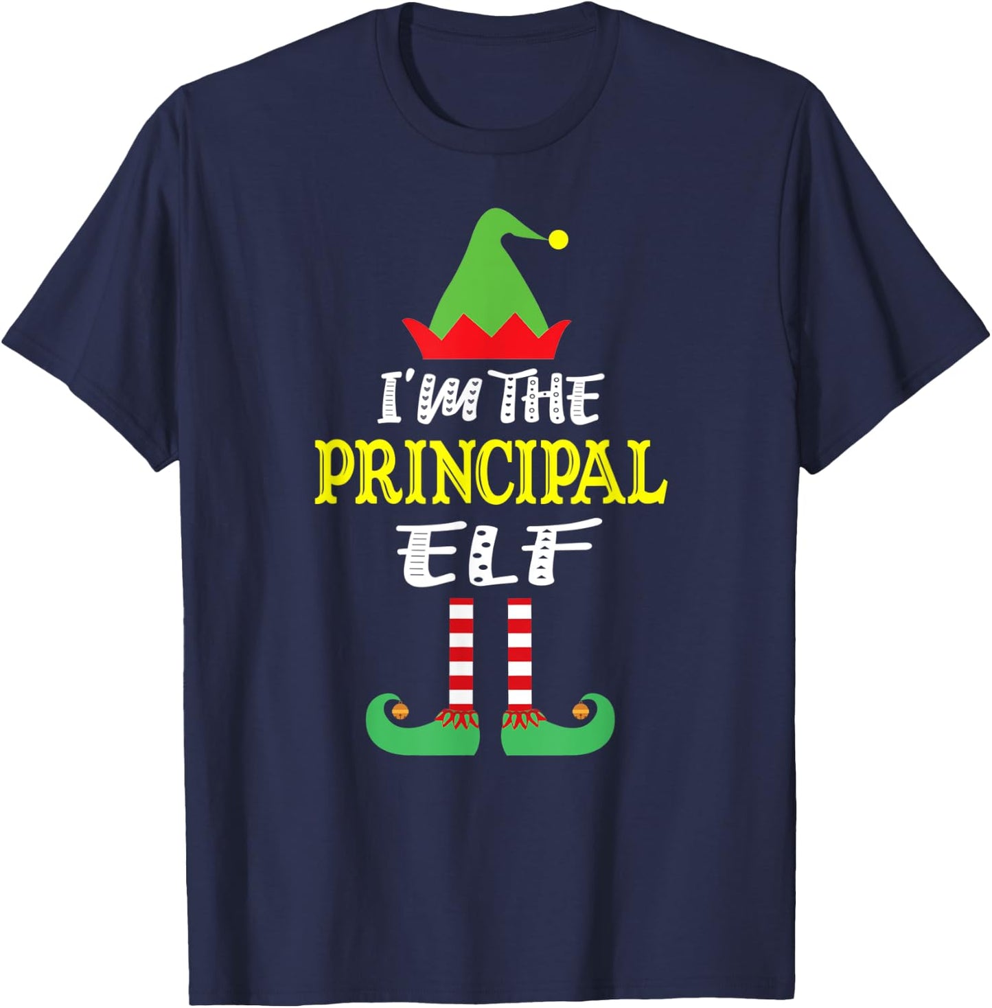Principal Elf Matching Family Group Christmas T-Shirt - T-Shirt | Navy