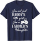 Farmer's Daughter T Shirt | Daddy's Little Girl Farm Tractor T-Shirt - T-Shirt | Navy