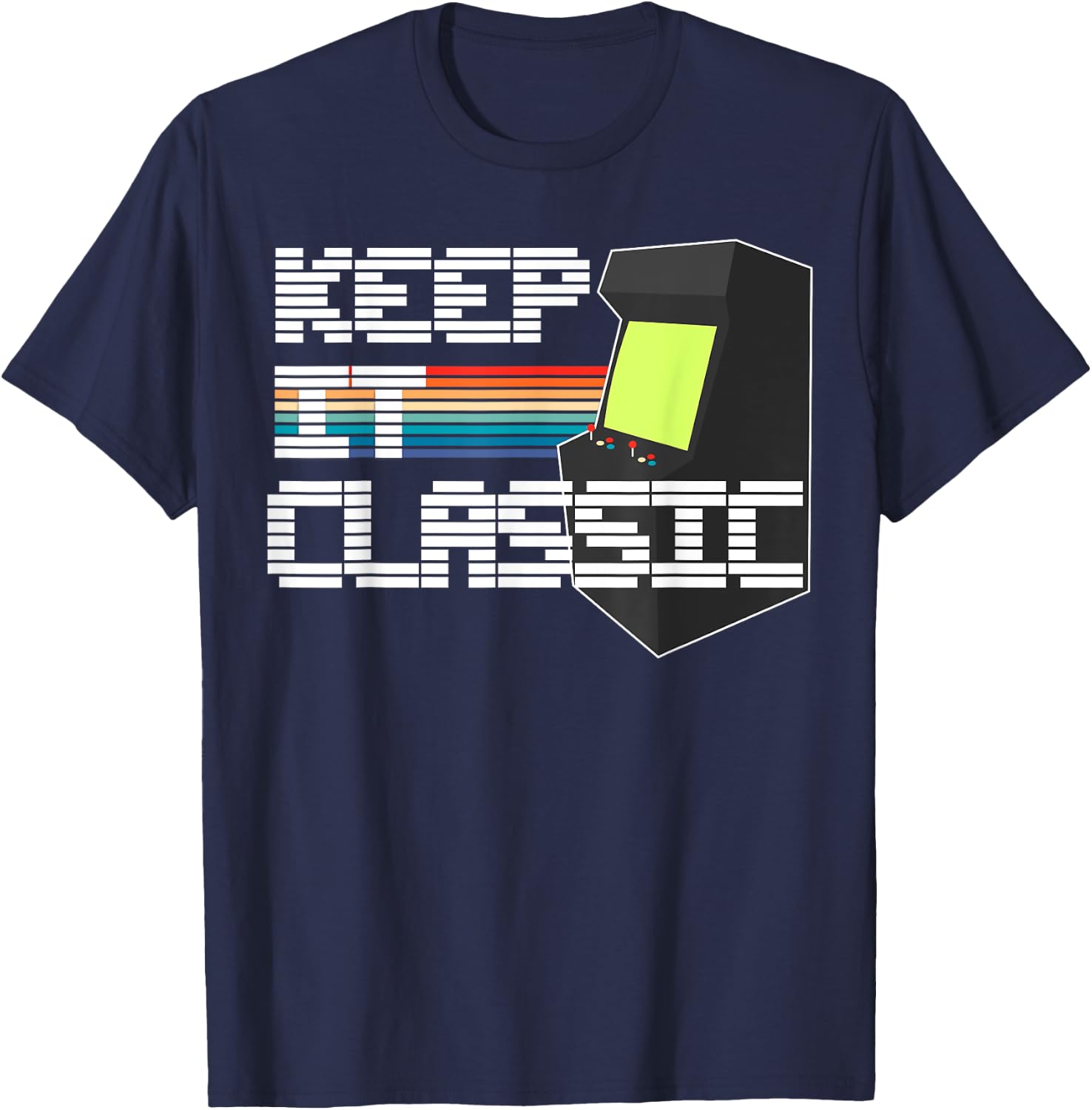 Retro Gamer Vintage Video Game 80s 8-Bit Gaming Classic T-Shirt - T-Shirt | Navy