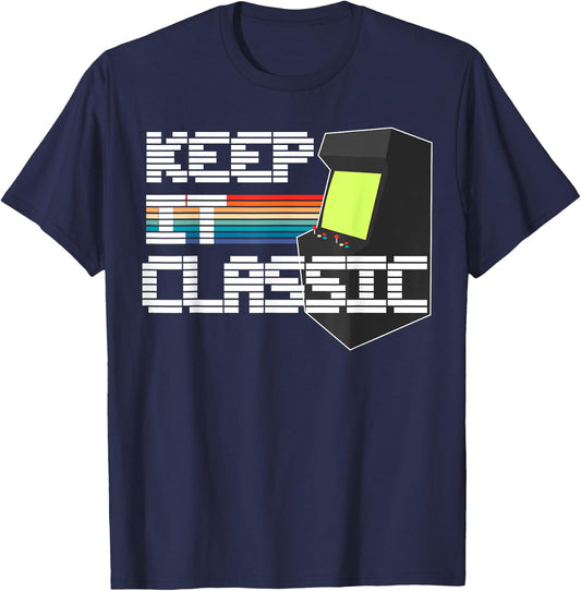 Retro Gamer Vintage Video Game 80s 8-Bit Gaming Classic T-Shirt - T-Shirt | Navy