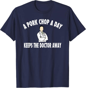 Funny Pork Chop Gift Shirt T-Shirt - T-Shirt | Navy