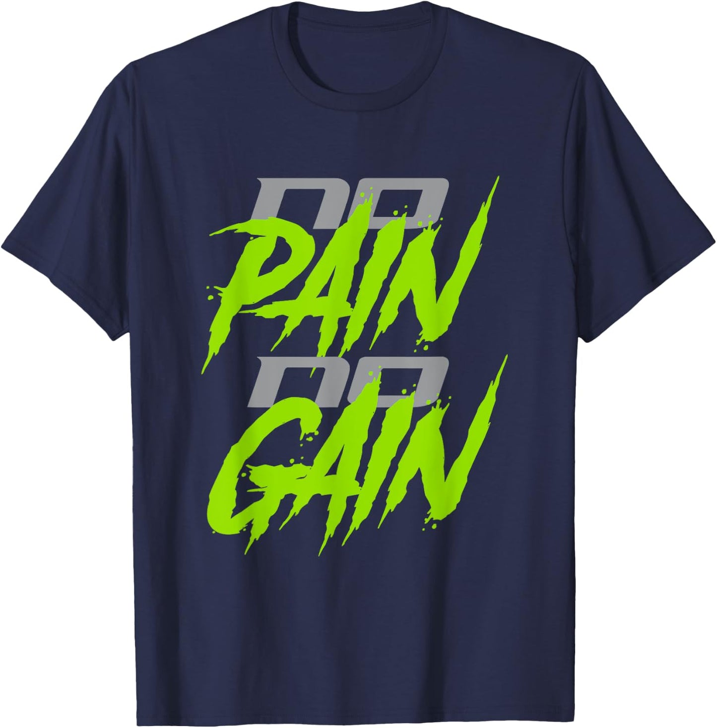 No Pain No Gain | Gym/Workout T-Shirt - T-Shirt | Navy