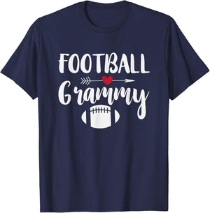 Football Grandma Shirt Sports Grandmother Grammy Gift T-Shirt - T-Shirt | Navy