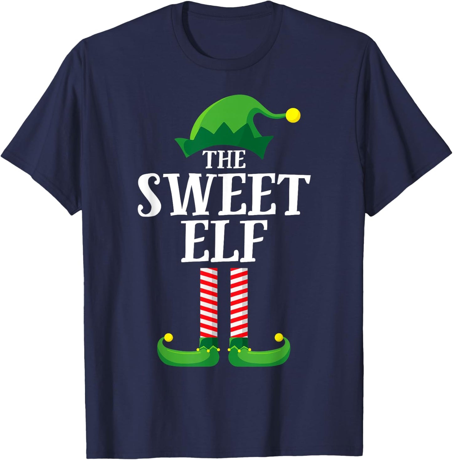 Sweet Elf Matching Family Group Christmas Party Pyjamas T-Shirt - T-Shirt | Navy