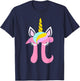 Unicorn Pi Symbol Funny Math Nerd Women Kids T Shirt T-Shirt - T-Shirt | Navy