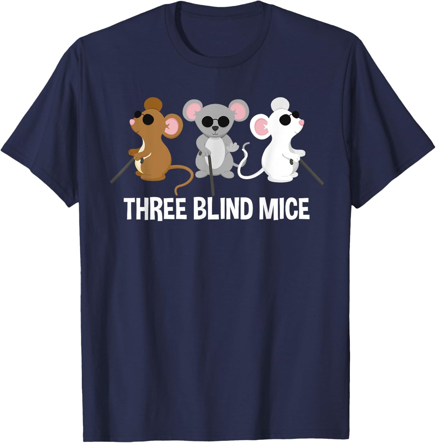 Three Blind Mice Kids Nursery Rhyme T-Shirt - T-Shirt | Navy