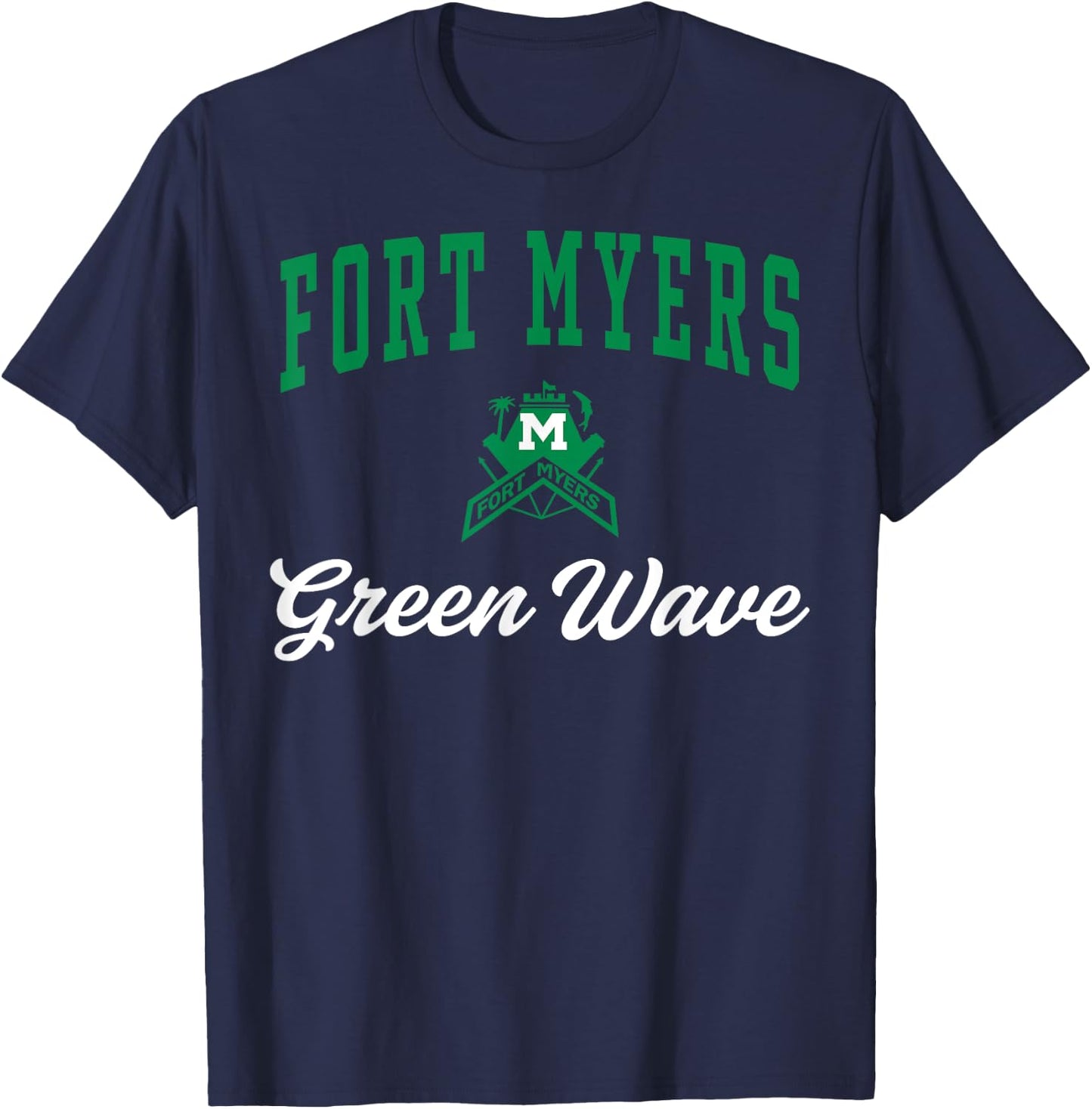 Fort Myers High School Green Wave C3 T-Shirt - T-Shirt | Navy